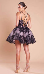 **Portia and Scarlet: Enchanting Embellished V-Neck Cocktail Dress**