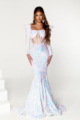 Portia and Scarlett's Ethereal Beaded Mermaid Gown for Unforgettable Occasions