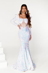 Portia and Scarlett's Ethereal Beaded Mermaid Gown for Unforgettable Occasions