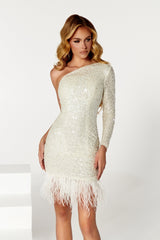 Dazzle in Shimmering Elegance: Portia and Scarlett's Beaded Cocktail Dress