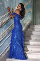 Portia and Scarlett's Feathered Enchantment: A Gown for Unforgettable Nights