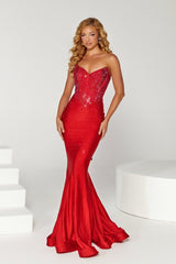 Enchanting Portia and Scarlett Gown: Elevate Your Presence with Shimmering Jewels and a Dramatic Train