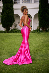 Portia and Scarlett's Opulent Lace Appliqué Gown: A Symphony of Elegance for Red Carpet Glamour