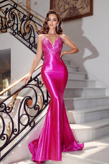 Portia and Scarlett's Opulent Lace Appliqué Gown: A Symphony of Elegance for Red Carpet Glamour