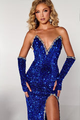 **Portia and Scarlett's Enchanting Gown: A Symphony of Shimmer and Sophistication**