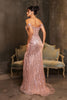 Red Carpet Dress Off-Shoulder Sequin High Split By May Queen MQ2132 - Dress