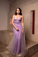 Red Carpet Dress Scoop Neck Mermaid Gala Dress by May Queen MQ2125 - LILAC / 4 - Dress
