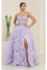 Red Carpet Dress Strapless A-Line High Slit Gown By Royal Queen RQ8129 - Dress