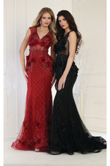 Royal Queen RQ7951 3D Floral Applique Evening Dress - Dress