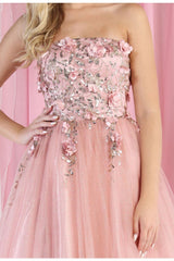 Royal Queen RQ7968 3D Floral Applique Pageant Gown - Dress