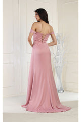 Royal Queen RQ7971 Off Shoulder Prom Satin Dress - Dress