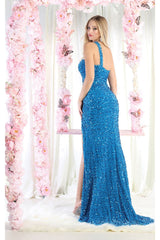 LA Merchandise LA7978 Sequined Gala Gown - Dress