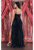 Royal Queen RQ7986 Sequined High Slit Formal Gown - Dress