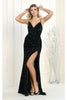 Royal Queen RQ7986 Sequined High Slit Formal Gown - HUNTER GREEN / 2 - Dress