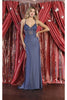 Royal Queen RQ7991 Sleeveless Long Evening Dress - DUSTY BLUE / 2 - Dress