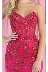 Royal Queen RQ8013 Embellished Strapless Evening Gown - Dress