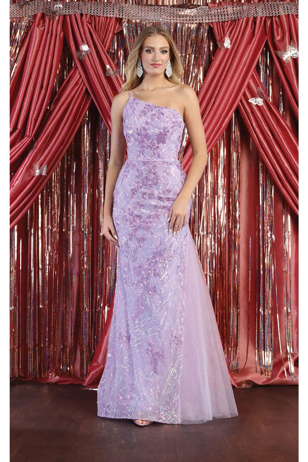 Royal Queen RQ8014 One Shoulder Mermaid Gown - LILAC / 4 - Dress