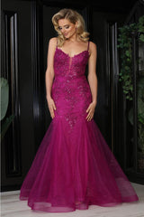 Royal Queen RQ8039 Spaghetti Strap Glitter V-Neck Prom Dress - Dress