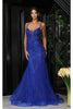 Royal Queen RQ8039 Spaghetti Strap Glitter V-Neck Prom Dress - Dress