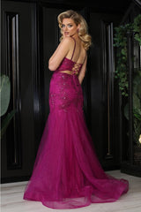 Royal Queen RQ8039 Spaghetti Strap Glitter V-Neck Prom Dress - Dress