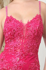 Royal Queen RQ8039 Spaghetti Strap Glitter V-Neck Prom Dress - Dress