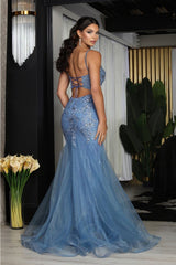 Royal Queen RQ8039 Spaghetti Strap Glitter V-Neck Prom Dress - Dress