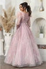 Royal Queen RQ8044 A-Line Rhinestone Leafy Pattern MOB Gown - Dress
