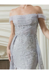 Royal Queen RQ8053 Off Shoulder Lace Applpique Pageant Formal Dress - Dress