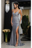 Royal Queen RQ8067 Cut Out Back Slit Sheer Bodice Formal Prom Dress - Dress