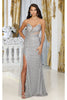 Royal Queen RQ8068 Strapless Sequin Fitted Evening Gown - SILVER / 4 - Dress