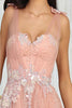 Royal Queen RQ8080 Corset RoseGold Floral Pattern A-line Pageant Dress - Dress