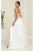 Royal Queen RQ8142 Strapless Layered Ruffle Tulle Pageant Gown - Dress