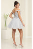 Short Prom Dress 3D Butterfly Applique Cold Shoulder Hoco Style MQ2090 - Dress
