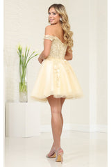 Short Prom Dress Off The Shoulder A-line Homecoming Style by MQ2081 - Dress
