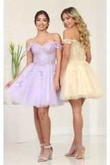 Short Prom Dress Off The Shoulder A-line Homecoming Style by MQ2081 - Dress