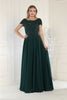 Short Sleeve Mother Of The Bride Dress - HUNTER GREEN / M - Dress