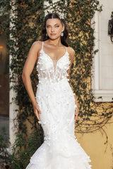 Wedding Dress Plunging V-Neck Sequin Bridal Gown By Royal Queen RQ8148 - Dress