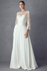 Everlasting Elegance Embroidered Lace Beaded Bodice Wedding Dress