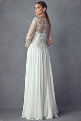 **Timeless Elegance: Bridal Elegance's Embroidered Lace Wedding Dress**