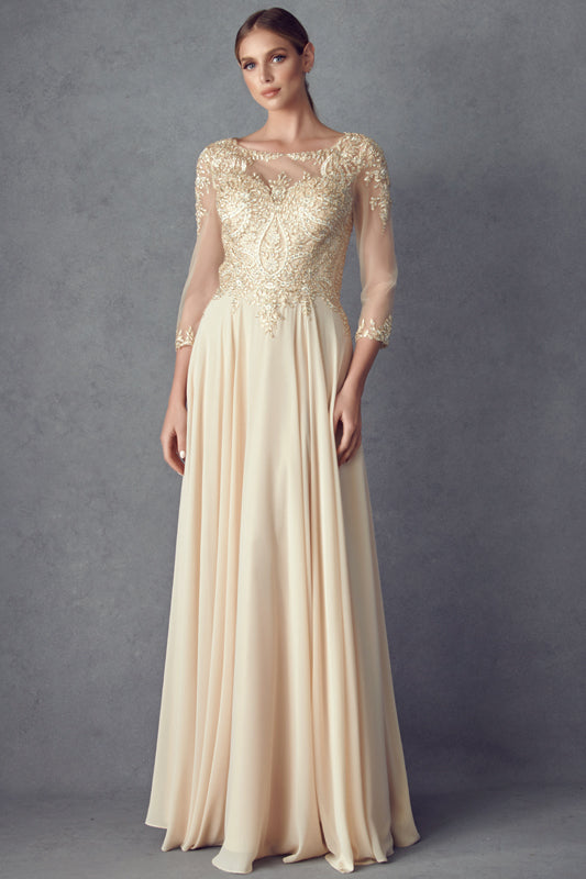 Enchanting Elegance: Embroidered Lace Applique Formal Dress for Unforgettable Occasions