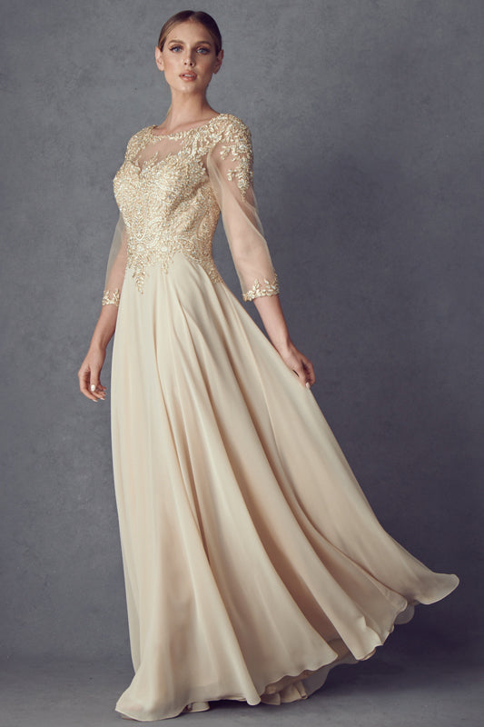 Enchanting Elegance: Embroidered Lace Applique Formal Dress for Unforgettable Occasions