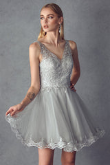 Allure's Embroidered Floral Short Dress: Captivating Elegance for Every Occasion