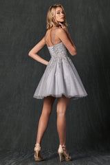 Divine Elegance: Shimmering Embroidered Babydoll for Romantic Evenings