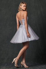 Divine Rose Floral Applique Babydoll Dress: A Feminine Masterpiece for Every Occasion
