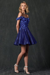 Enchanted Eve's Floral Embroidered and Glitter Mesh Dress: A Captivating Masterpiece for Every Occasion