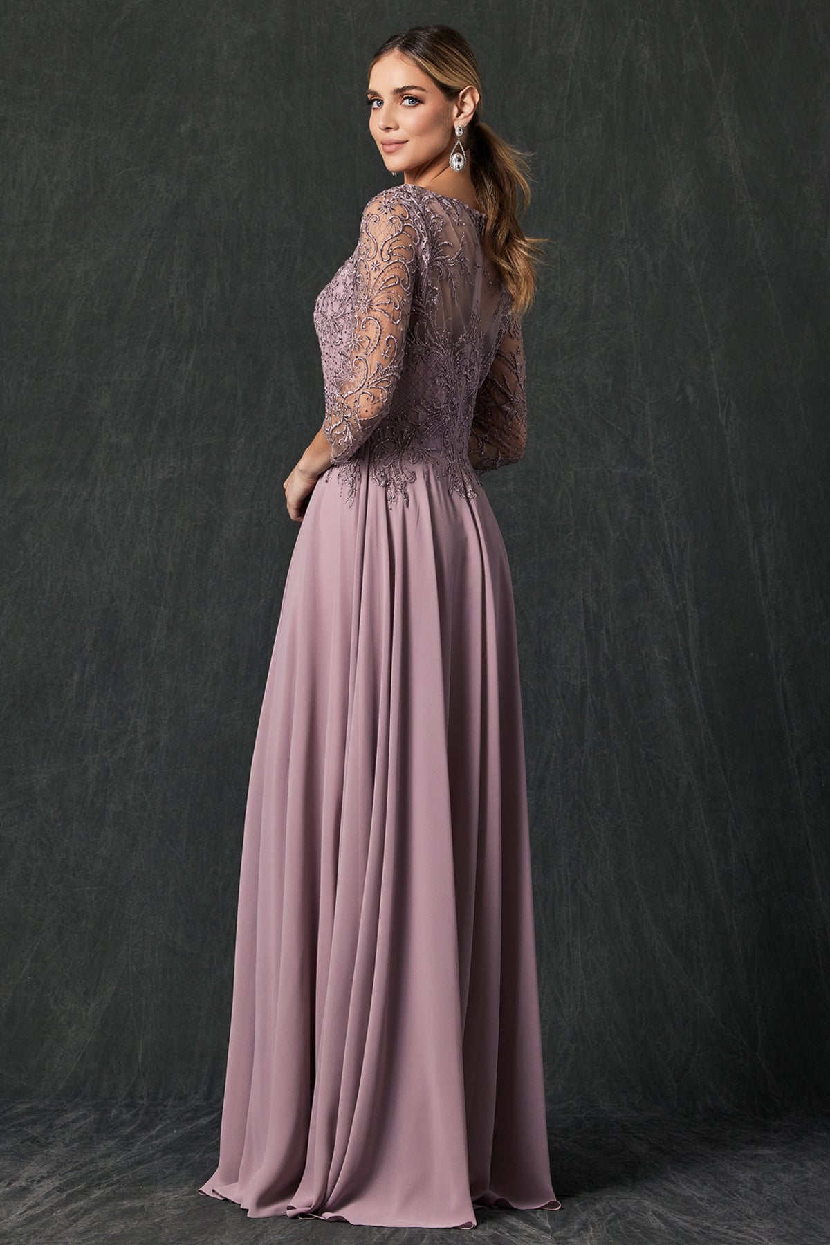 Enchanting Evenings: Embroidered Lace and Chiffon Formal Dress for Unforgettable Occasions