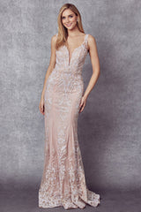 Shimmering Enchanting Elegance Glitter Tulle Mermaid Evening Gown