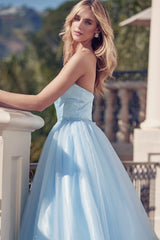 **Allure's Ethereal Beaded Belt Prom Gown: Enchanting Elegance for Unforgettable Occasions**