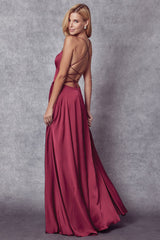 Metacharsetutf8 Shimmering A-Line Evening Dress with Side Slits