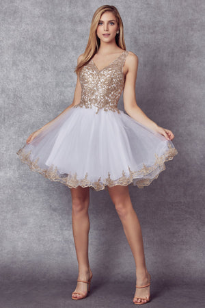 Allure's Embroidered Floral Short Dress: Captivating Elegance for Every Occasion